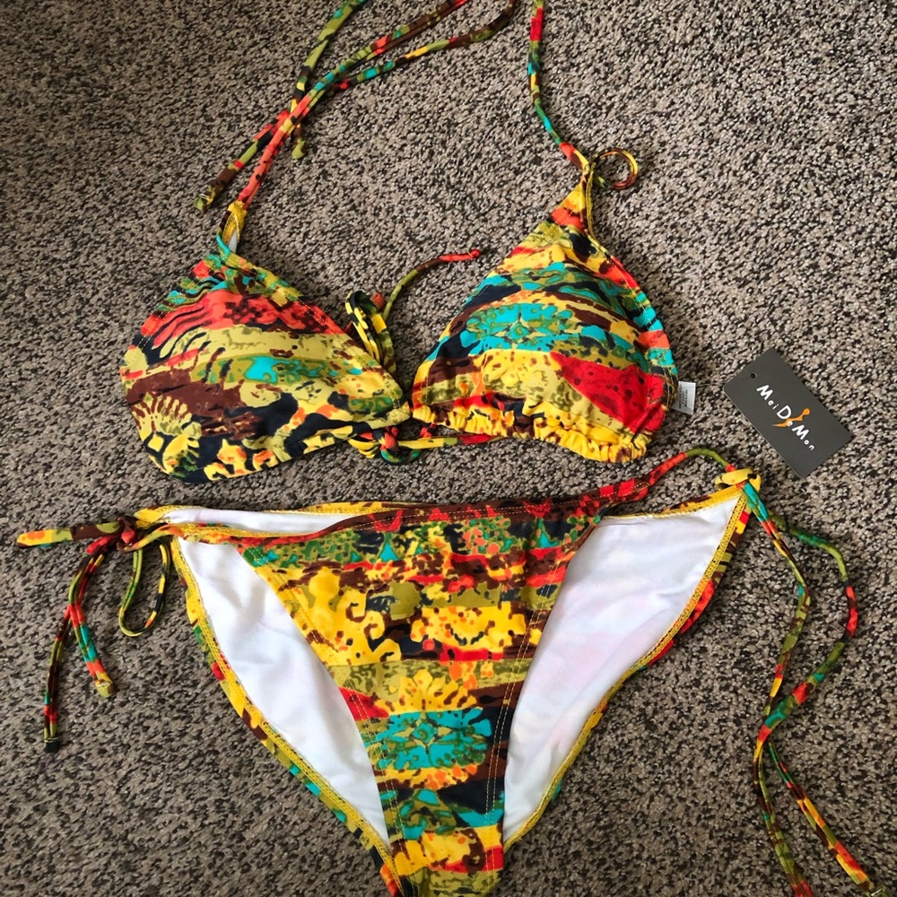 NWT Mei De Mon designer 2 piece bikini swimsuit